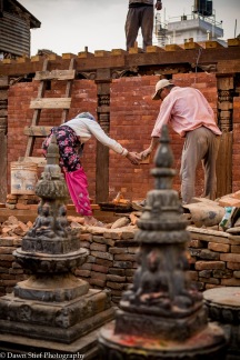 Reconstructing the Aadinath Temple from the base with bricks made in Nepal
